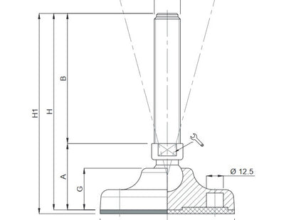MARTIN PIEDE ZINCATO SNODATO BASE PLASTICA