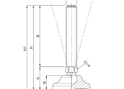 MARTIN PIEDE ZINCATO SNODATO BASE PLASTICA