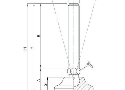 MARTIN PIEDE ZINCATO SNODATO BASE PLASTICA