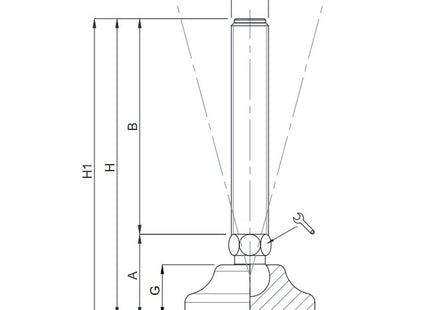 MARTIN PIEDE ZINCATO SNODATO BASE PLASTICA