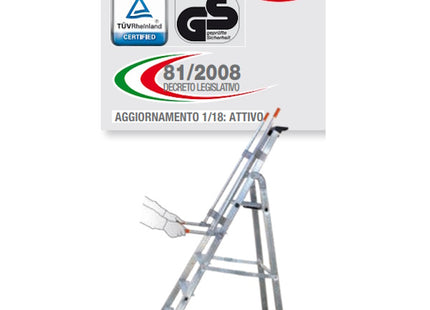 FACAL SCALA MAYORA&apos; DA LAVORO IN ALLUMINIO CON RUOTE