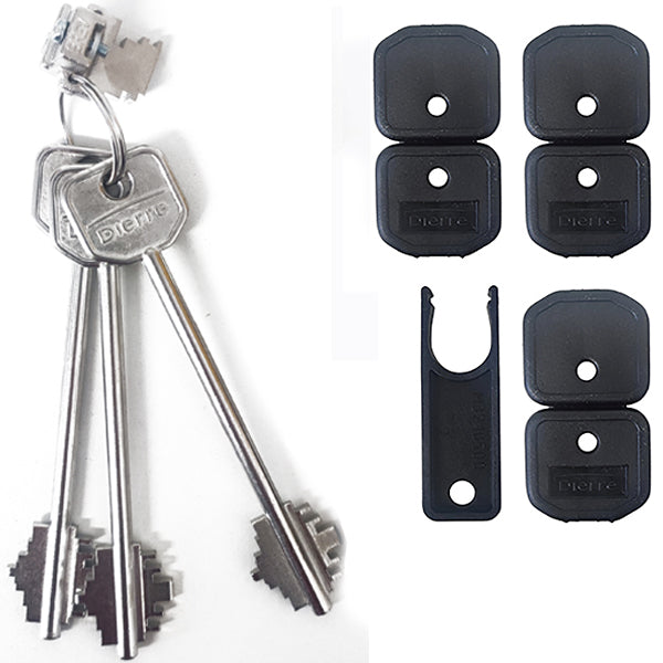 DIERRE BLOCCHETTO SERRATURE DOPPIA MAPPA A CHIAVE CORTA MM.116 BLO3210