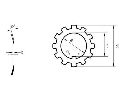 ROSETTA DI SICUREZZA DIN 5406 INOX A2 TIPO MB 7 D.MM 35X 57