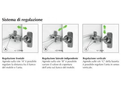 METAL STYLE CERNIERA MS SLIDE-ON 110° D.35MM PER ANTE IN LEGNO
