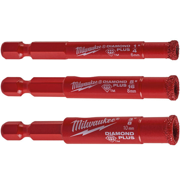 MILWAUKEE SET PUNTE DIAMANTATE DIAMOND PLUS A SECCO/UMIDO D.MM6-8-10X55