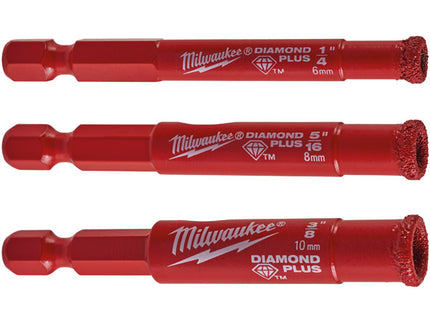 MILWAUKEE SET PUNTE DIAMANTATE DIAMOND PLUS A SECCO/UMIDO D.MM6-8-10X55