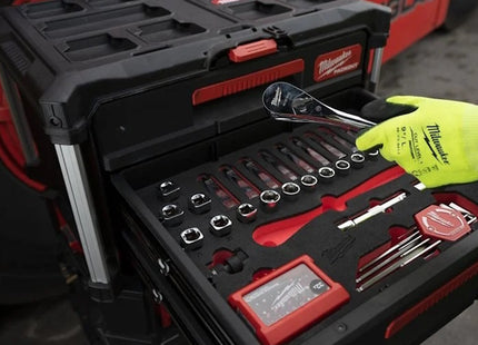 MILWAUKEE PACKOUT SET CRICCHETTO E BUSSOLE DA 1/2" IN TERMOFORMATO