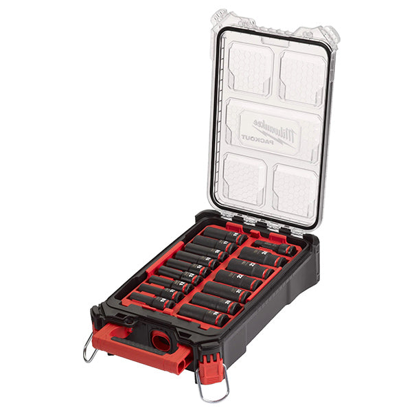 MILWAUKEE PACKOUT SET CHIAVI A BUSSOLA A MACCHINA DA 1/2" PZ.16