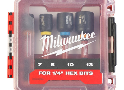 MILWAUKEE SET 4 BUSSOLE ESAGONALI MAGNETICHE CON ATTACCO DA 1/4"