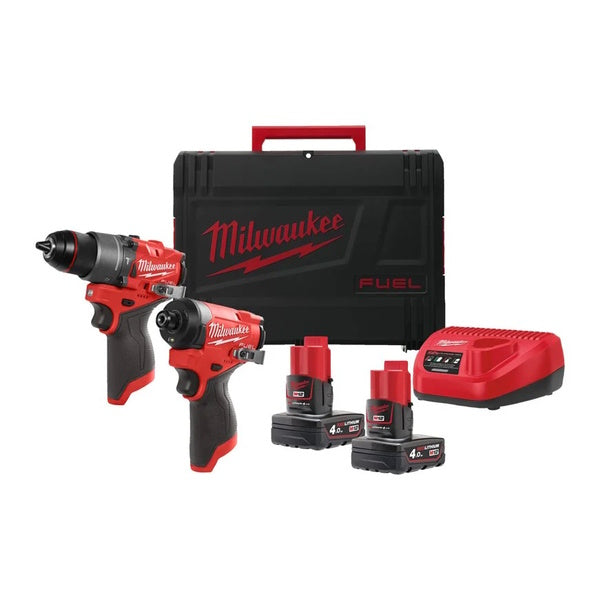 MILWAUKEE KIT M12 FPP2A2-402X TRAPANO AVVITATORE+AVVITATORE IMPULSI 1/4"