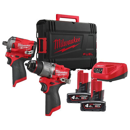 MILWAUKEE KIT M12 FPP2H2-402X TRAPANO AVVITATORE+AVVITATORE IMPULSI 1/2"
