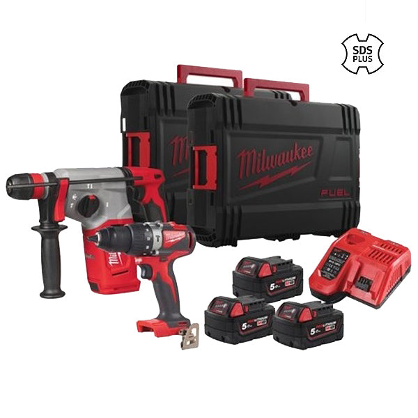 MILWAUKEE KIT M18 BLPP2C2-503X TRAPANO+TASSELLATORE SDS-PLUS(V1/23)