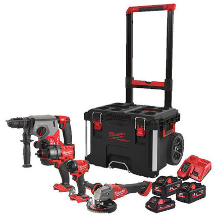 MILWAUKEE KIT M18 FPP4E-555T 4 ELETTROUTENSILI + PACKOUT TROLLEY(V1/23)