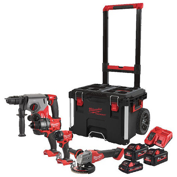 MILWAUKEE KIT M18 FPP4E-555T 4 ELETTROUTENSILI + PACKOUT TROLLEY(V1/23)