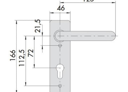 CISA PLACCA ESTERNA CON MANIGLIA E FORO CILINDRO PER PORTE TAGLIAFUOCO*