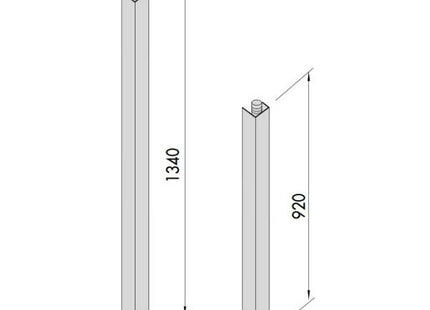 CISA COPPIA ASTE VERTICALI IN ACCIAIO PER PORTE TAGLIAFUOCO
