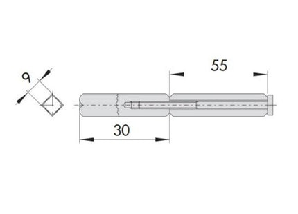CISA QUADRO MANIGLIA SDOPPIATO IN ACCIAIO PER PORTE TAGLIAFUOCO