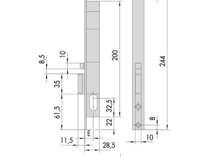 CISA ELETTROSERRATURA DA INFILARE PER MONTANTI FRONTALE MM.20