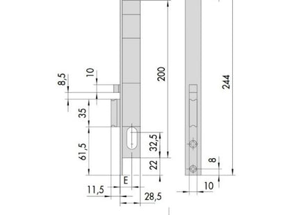 CISA ELETTROSERRATURA DA INFILARE PER MONTANTI FRONTALE MM.20