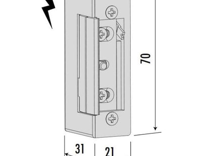 CISA INCONTRO ELETTRICO PER SERRATURE DA INFILARE 12V