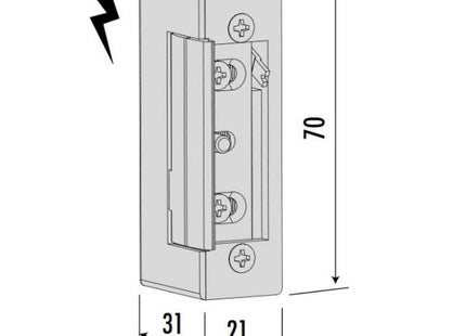 CISA INCONTRO ELETTRICO PER SERRATURE DA INFILARE 12V SOTTOTENSIONE