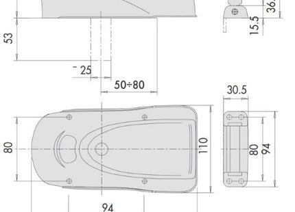 CISA ELETTROSERRATURA DA APPLICARE ELETTRIKA CON PULSANTE AMBIDESTRA