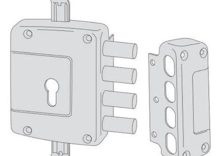 CISA SERRATURA DA APPLICARE DI SICUREZZA 3 CHIUSURE ENTRATA MM64 SX*