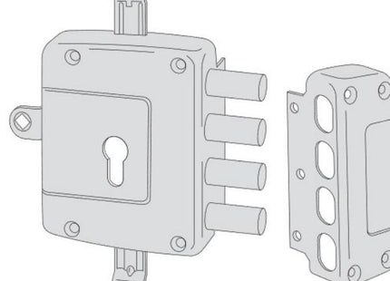 CISA SERRATURA DA APPLICARE DI SICUREZZA 4 CHIUSURE ENTRATA MM64 SX*
