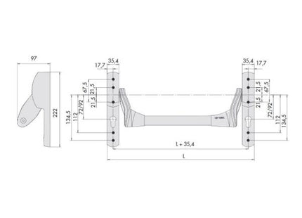 CISA MANIGLIONE DA INFILARE FAST PUSH PER SERRATURE ANTIPANICO AMBIDX*
