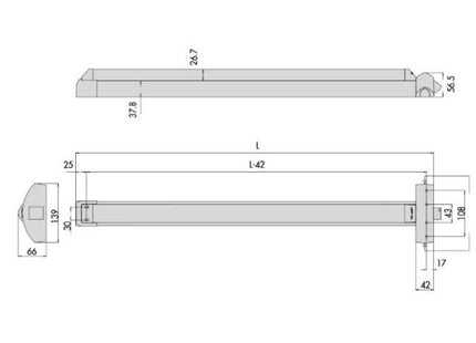 CISA MANIGLIONE ANTIPANICO DA APPLICARE FAST TOUCH MM1200 AMBIDX*