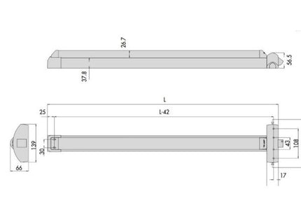 CISA MANIGLIONE ANTIPANICO DA APPLICARE FAST TOUCH MM1200 AMBIDX*