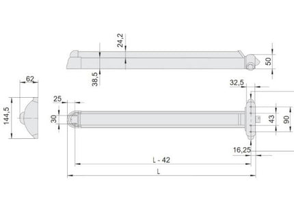 CISA MANIGLIONE ANTIPANICO DA APPLICARE TOUCH BAR MM1200 AMBIDESTRO*