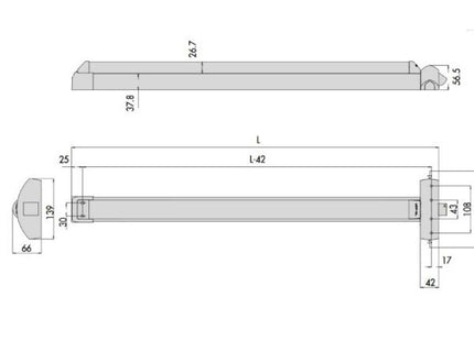 CISA MANIGLIONE ANTIPANICO DA APPLICARE FAST TOUCH MM1200 AMBIDX*
