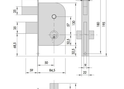 CISA SERRATURA DA INFILARE SENZA CILINDRO ENTRATA MM30 AMBIDESTRA*