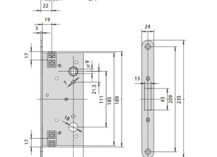 CISA SERRATURA DA INFILARE ANTIPANICO ENTRATA MM65 AMBIDESTRA ANTA 2*