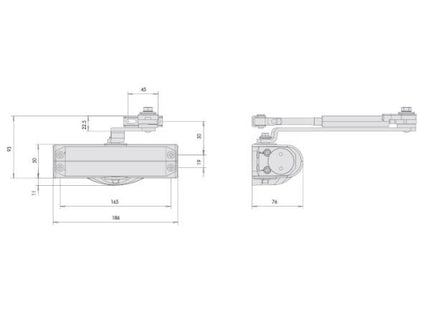 CISA CHIUDIPORTA AEREO SMART PLUS 2 SENZA ARRESTO COLORE ALLUMINIO*