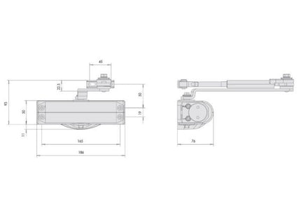 CISA CHIUDIPORTA AEREO SMART PLUS 2 CON ARRESTO COLORE ALLUMINIO
