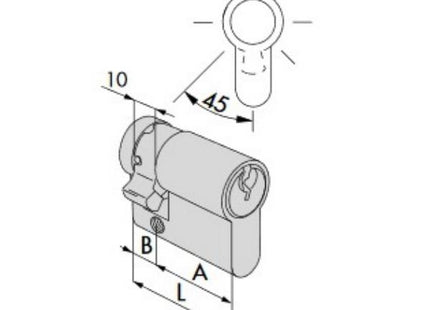 CISA MEZZO CILINDRO A PROFILO EUROPEO C2000 CAMMA REGOLABILE