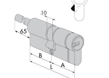 CISA CILINDRO ASTRAL TEKNO PRO DOPPIO PREDISPOSIZIONE PER POMOLO