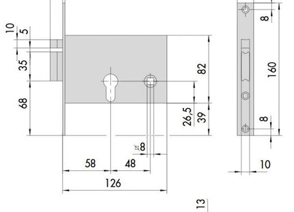 CISA ELETTROSERRATURA DA INFILARE PER FASCE H.MM82