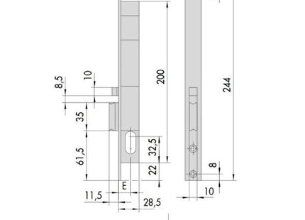 CISA ELETTROSERRATURA DA INFILARE PER MONTANTI FRONTALE MM.20