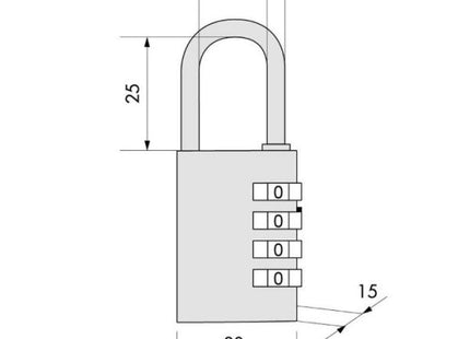 CISA LUCCHETTO OTTONE LOCKING LINE CON COMBINAZIONE ARCO NORMALE