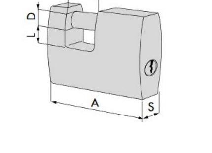 CISA LUCCHETTO OTTONE LOCKING LINE RETTANGOLARE