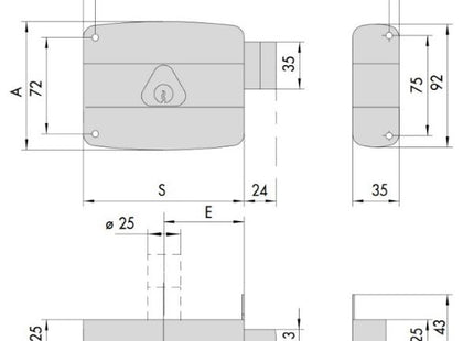 CISA SERRATURA DA APPLICARE CILINDRO INTERNO