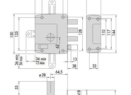 CISA SERRATURA DA APPLICARE DI SICUREZZA 3 CHIUSURE*