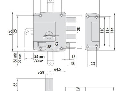 CISA SERRATURA DA APPLICARE DI SICUREZZA 3 CHIUSURE