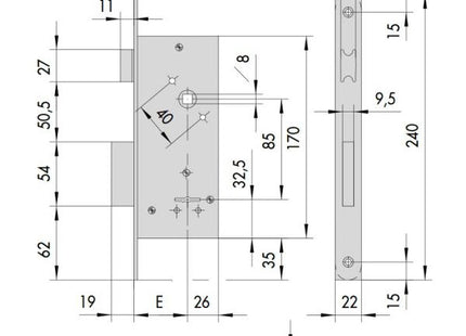 CISA SERRATURA DA INFILARE A DOPPIA MAPPA AMBIDESTRA