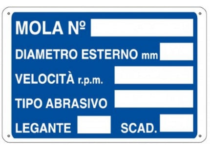 SEGNALE MOLA N. DIAMETRO ESTERNO VELOCITA'...IN ALLUMINIO MM300X200