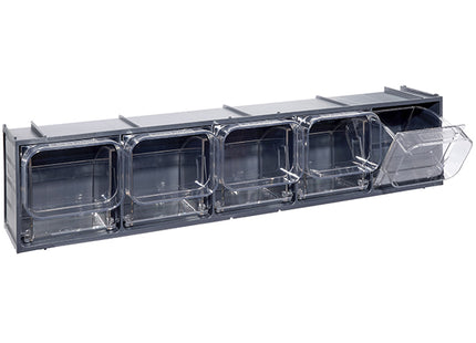 MOBIL PLASTIC CONTENITORE CRYSTAL BOX CB50/2S 5 CASSETTI GRIGIO SCURO