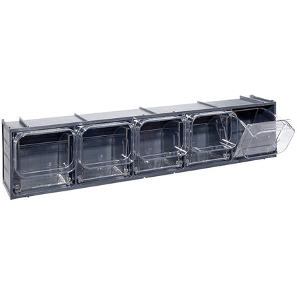MOBIL PLASTIC CONTENITORE CRYSTAL BOX CB50/2S 5 CASSETTI GRIGIO SCURO